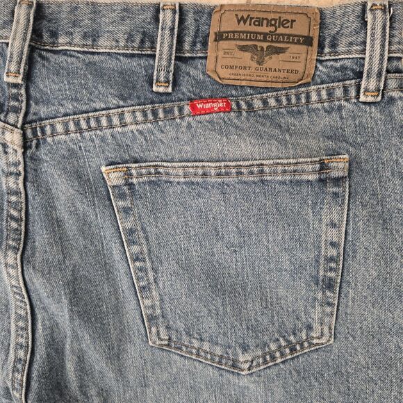 Wrangler Five Star Jeans Mens 40x32 Blue Medium Wash Denim Pants Relaxed Fit Zip - Picture 3 of 11